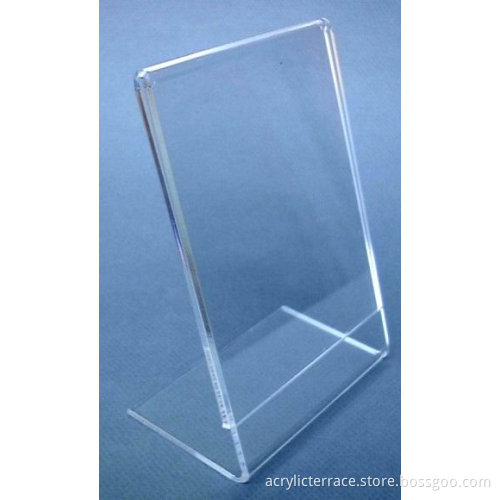 single sided Acrylic Menu Holder with a slant back